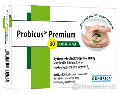 GENERICA Probicus Premium na zlepšenie trávenia 30 kapsúl