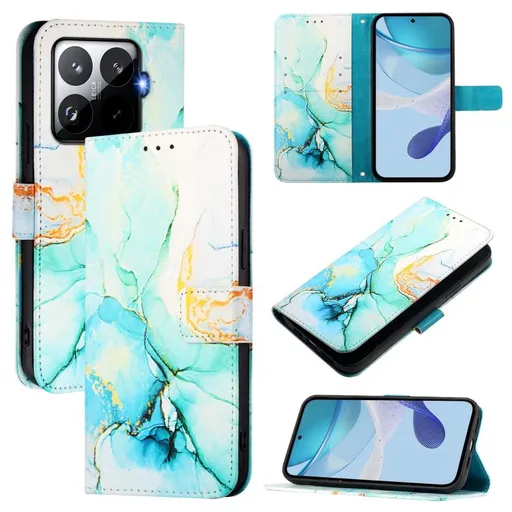 ART MARBLE Peňaženkový kryt pre Xiaomi 15T Pro GREEN