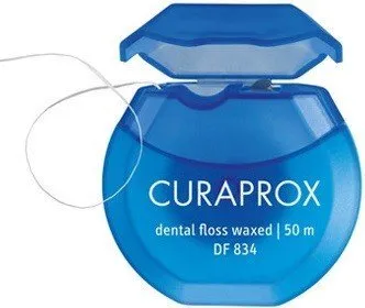 CURAPROX DF 834 zubná niť voskovaná (50m) s mätovou príchuťou