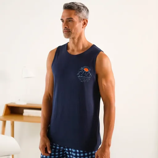 Pyžamové tielko so stredovou potlačou