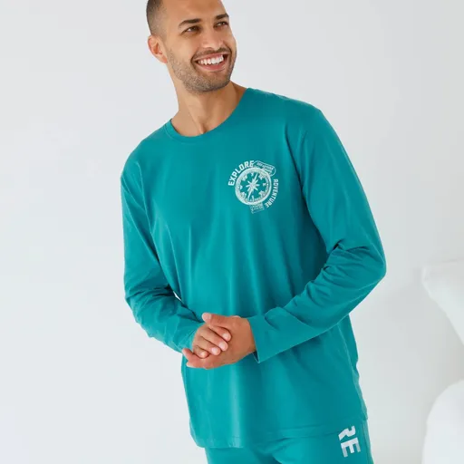 Pyžamové tričko s potlačou a dlhými rukávmi