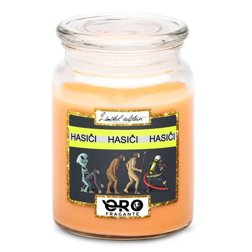 Sviečka Evolúcia – hasiči (Vôňa sviečky: Tropické ovocie)
