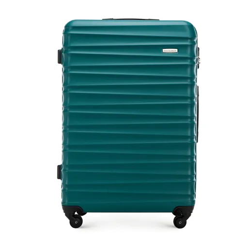 Veľký kufor ABS s rebrami zelený 56-3A-313-85