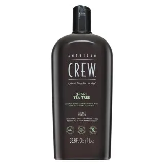 American Crew 3-in-1 Tea Tree šampón, kondicionér a sprchový gel pre každodenné použitie 1000 ml