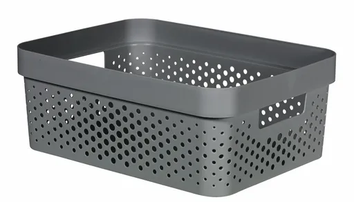 CURVER Úložný box INFINITY DOTS 11l recyklovaný plast | tmavosivá