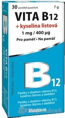 Vitabalans VITA B12 + kyselina listová (1 mg/ 400 mcg) 30 pastiliek
