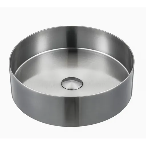 Umývadlo na dosku vo farbe nerezu SAT Aurum 38x38 cm bez prepadu SATAUR3838BS