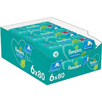 PAMPERS vlhčené obrúsky XXL Fresh Clean 6× 80 ks (8006540174746)