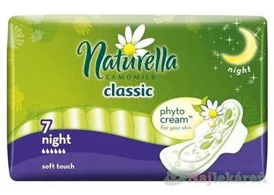 Naturella CAMOMILE Classic Night hygienické vložky 7ks