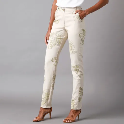 Chino nohavice s paisley potlačou