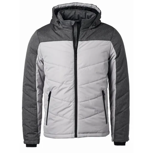 James & Nicholson (Daiber) Pánska prešívaná zimná bunda JN1134 - Strieborná / antracitový melír | L