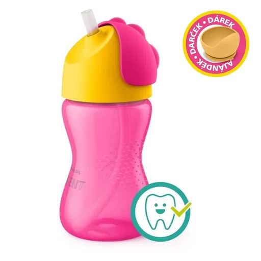 Philips AVENT Hrnček 300 ml Bendy s ohybnou slamkou dievča+darček PETITE