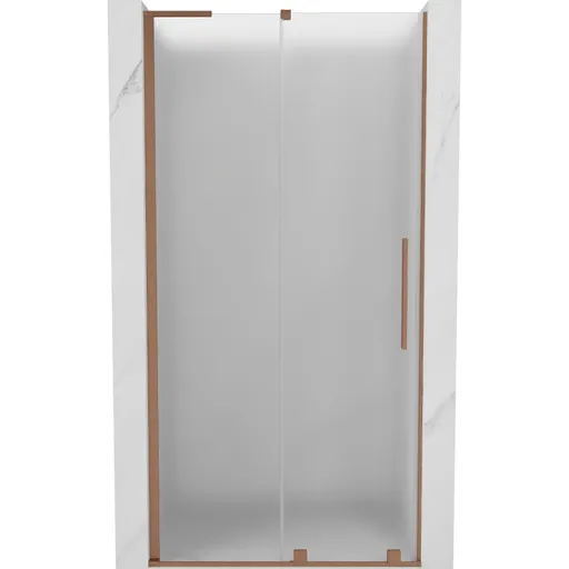 MEXEN/S - Velar L posuvné sprchové dvere 90, dekor, meď kartáčovaná 871-090-003-31-65