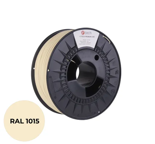 C-Tech 3DF-P-PETG1.75-1015 3D filament, PREMIUM LINE, PETG, slonová kosť svetlá, RAL1015, 1,75mm, 1kg