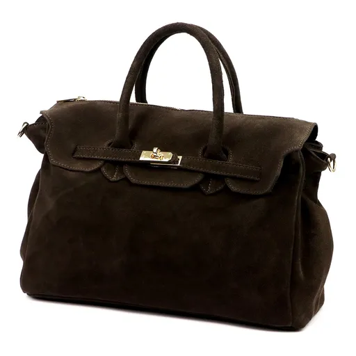 Veľká dámska kožená kabelka z prírodnej brúsenej kože