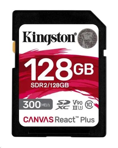 Kingston 128 GB Canvas React Plus SDXC UHS-II 300 R/260 W U3 V90 pre Full HD/4K/8K