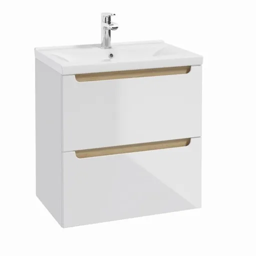 Kúpeľňová skrinka s umývadlom Naturel Stilla 60x60x45 cm biela STILLAD06056U3