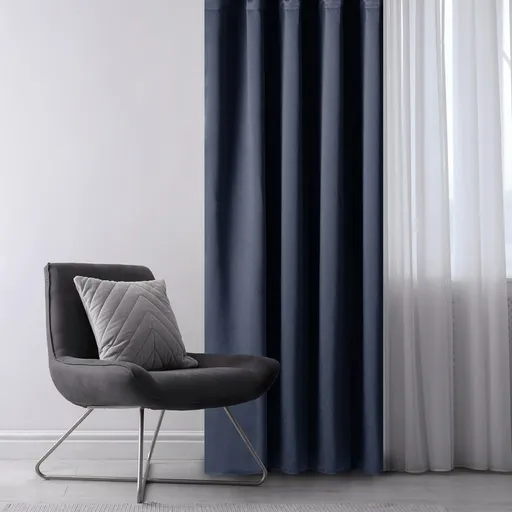 Restilo Záves Blackout Oxford Pleat indigo, 140 x 245 cm