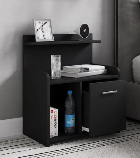 VCM Noční stolek Nilasa, černý