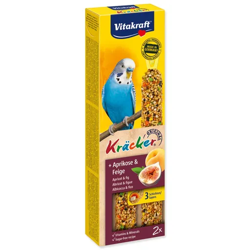 Vitakraft Kräcker tyčinky marhuľa/figa pre andulky 90 g