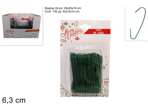 MAKRO - Háčik na stromček 150ks zelený
