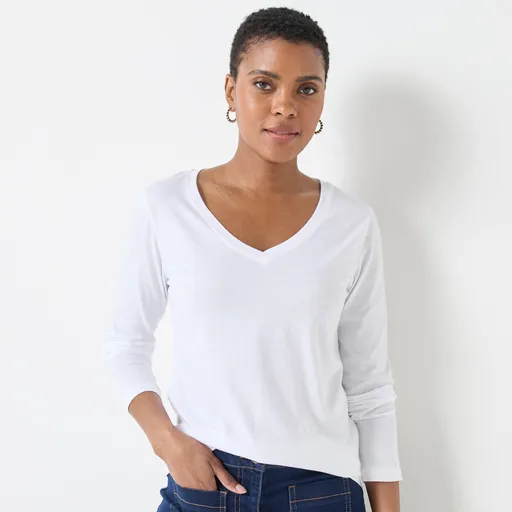 Tričko s výstrihom do V a dlhými rukávmi