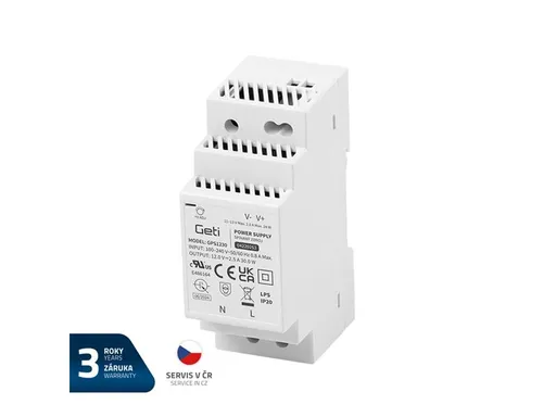 Zdroj spínaný na DIN lištu 12V/30W GETI GPS1230