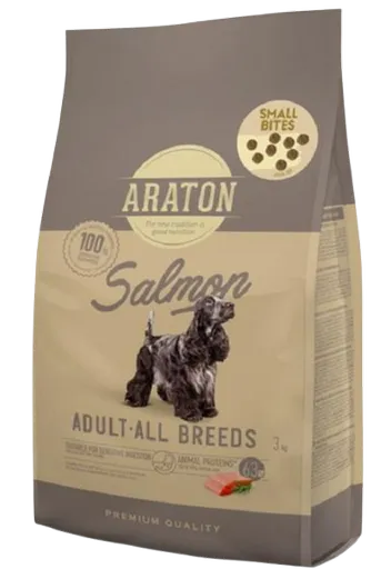 ARATON dog adult all breed salmon small malé granule pre psy 3kg