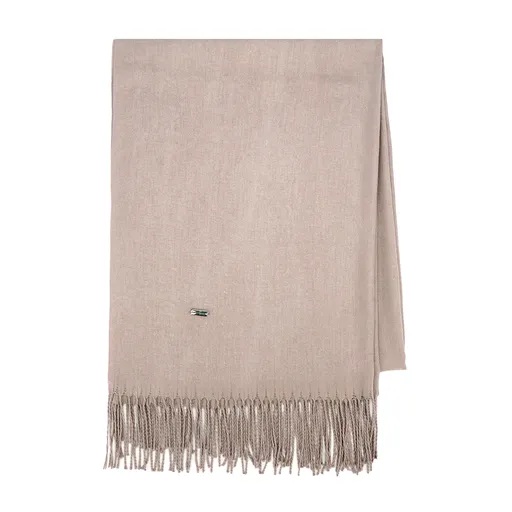 Béžový dámsky šál so strapcami – mäkký, štýlový a ideálny na chladné dni 101-7F-100-9