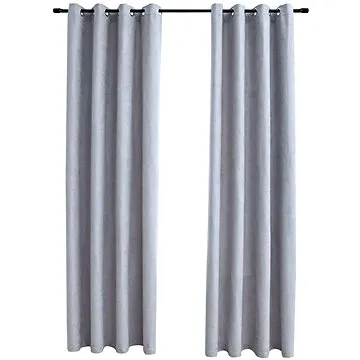 Zatemňovacie závesy s kovovými krúžkami 2 ks sivé 140 × 245 cm (134466)