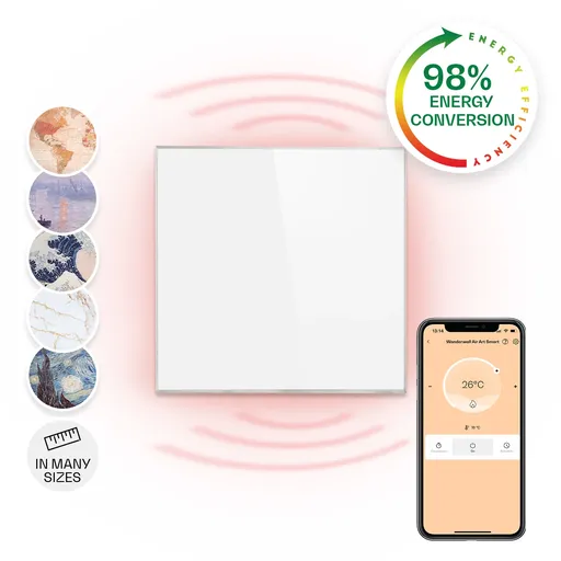 Klarstein Wonderwall 360 Smart, infračervený ohrievač, 60 x 60 cm, 360 W, týždenný časovač, IP24, biely
