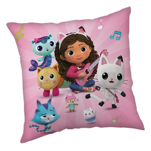 Jerry Fabrics Detský vankúšik s potlačou - Gabby a jej kúzelný domček - 02 | 40 x 40 cm