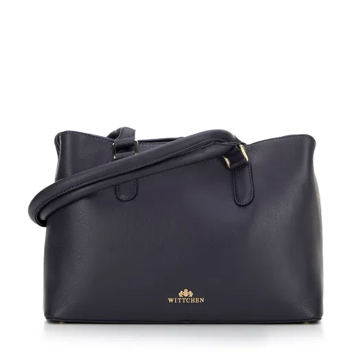 Kožená shopper kabelka dvojkomorová granátová 99-4E-018-7