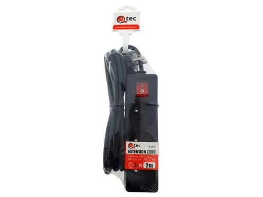 Predlžovací kábel 3 zásuvky 2m QTEC Q-351F s vypínačom
