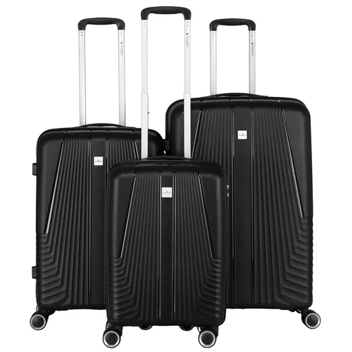 Súprava cestovných kufrov z odolného ABS plastu v čiernej farbe - Peterson