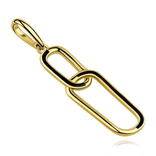 Zlatý prívesok 9K s čiernou glazúrou a motívom prepojených očiek