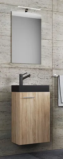 VCM 3dílné umyvadlo pro hosty Slito BL se zrcadlem, dub sonoma