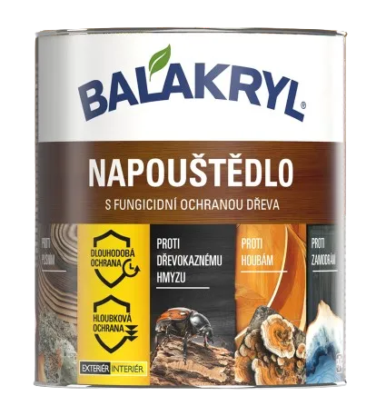BALAKRYL - Napúšťadlo na drevo s fungicídnou ochranou bezfarebná, 0,75 L