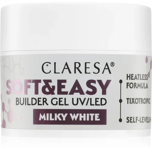 Claresa Soft&Easy Builder Gel podkladový gél na nechty odtieň Milky White 12 g