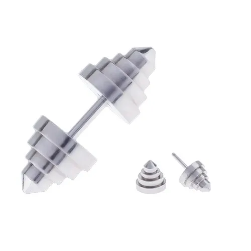 Falošný plug do ucha z ocele v tvare pyramídovo zrezaného kužeľa