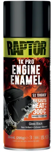 RAPTOR 1K ENGINE ENAMEL - Sprej na motor (gloss black, 0,295 kg)