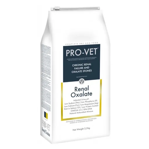 PRO-VET Renal/Oxalate granule pre psy s chronickými poruchami 1 ks, Hmotnosť balenia (g): 2,5 kg
