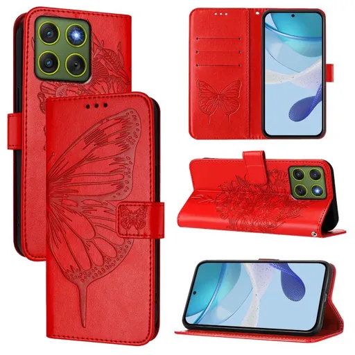 ART BUTTERFLY Peňaženkový obal pre Motorola Edge 70 červený