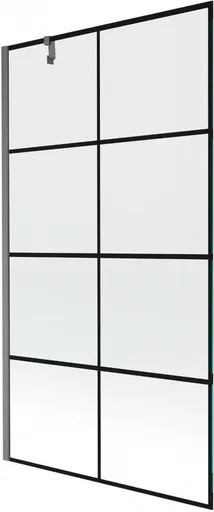 MEXEN/S - Next vaňová zástena FIX 100 x 150, čierna vzor, grafit kartáčovaná 895-100-000-00-77-66