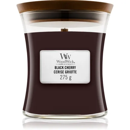 Woodwick Black Cherry vonná sviečka s dreveným knotom 275 g
