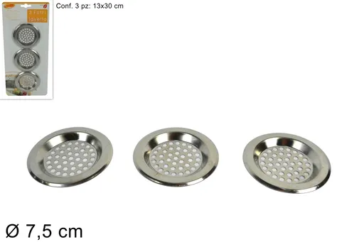 MAKRO - Lapač nečistôt 3ks, priemer 7,5cm