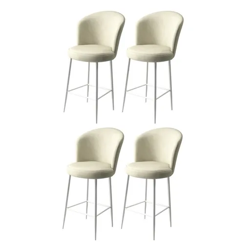 Súprava barových stoličiek Fora Cream and White, 4 ks, 4 ks