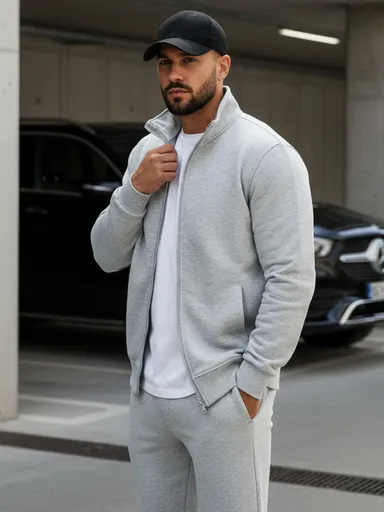 Pánska mikina v šedom prevedení (bx4109)