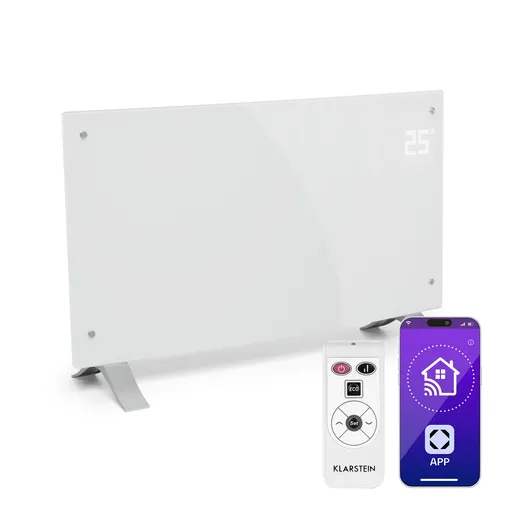 Klarstein Bornholm Curved Smart, konvektor, 2000 W, ovládanie cez aplikáciu, biely