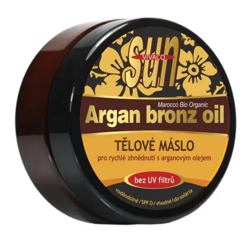 Vivaco Sun Opaľovacie maslo pre rýchle zhnednutie s bio arganovým olejom SPF 0 200 ml